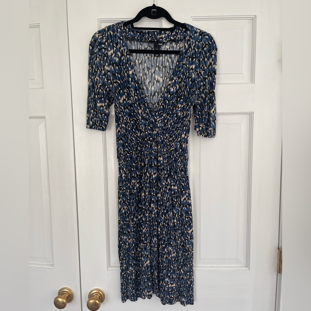 H&M Printed Faux Wrap Dress, size 4